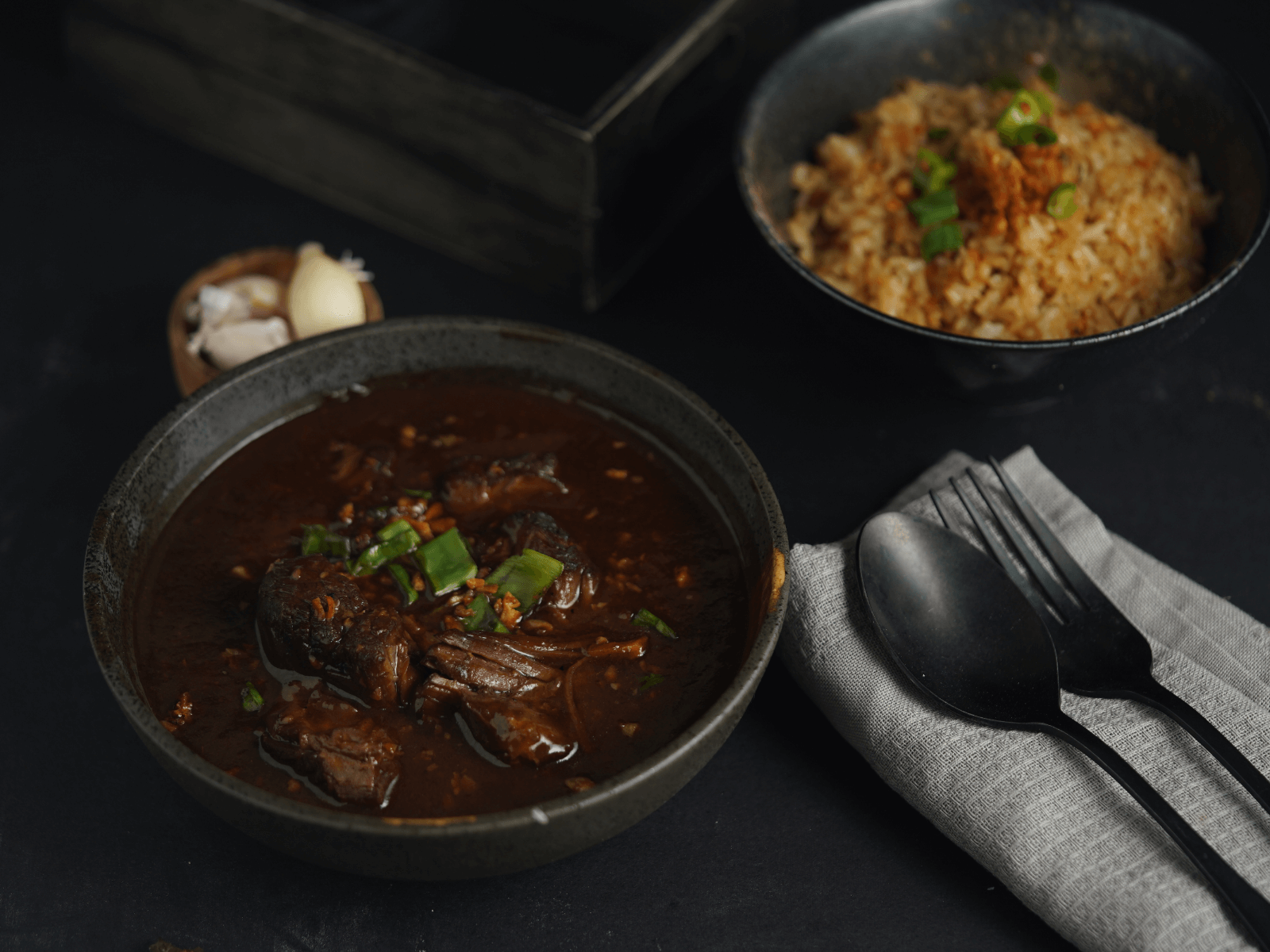 beef stew with fried rice
